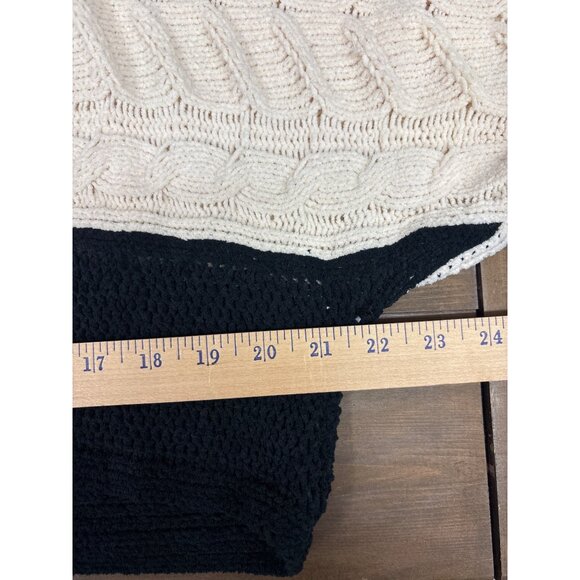 Planet Gold Womens Color Block Cable Knit Sweater Size L - Picture 6 of 7
